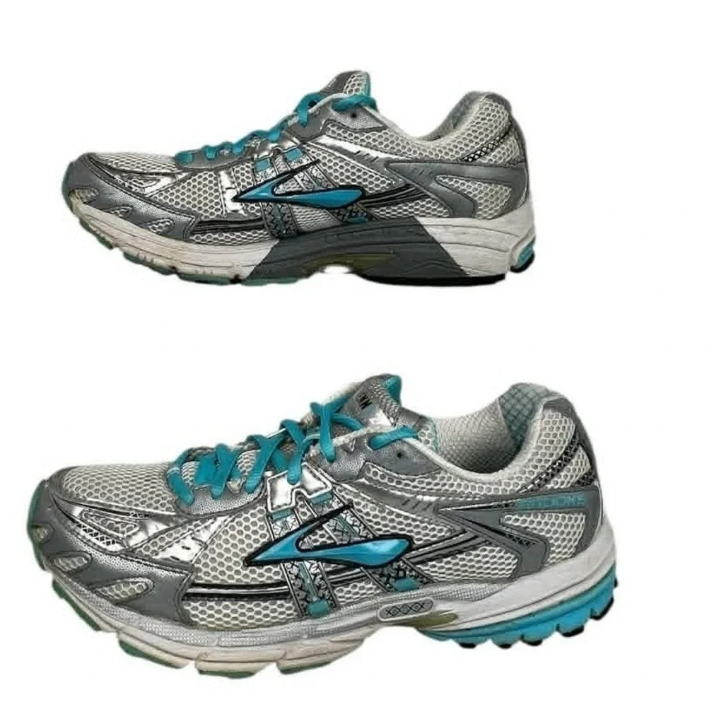 Brooks Ravenna 2 Women's Running Shoes Silver‎ Teal Lace Up Athletic Size 10.5